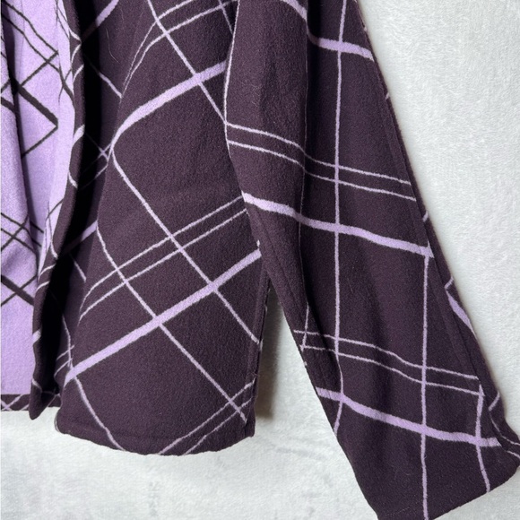 Women’s Vintage Doncaster Wool Cashmere Boxy Jacket Reversible Size 8 Purple - Picture 2 of 8